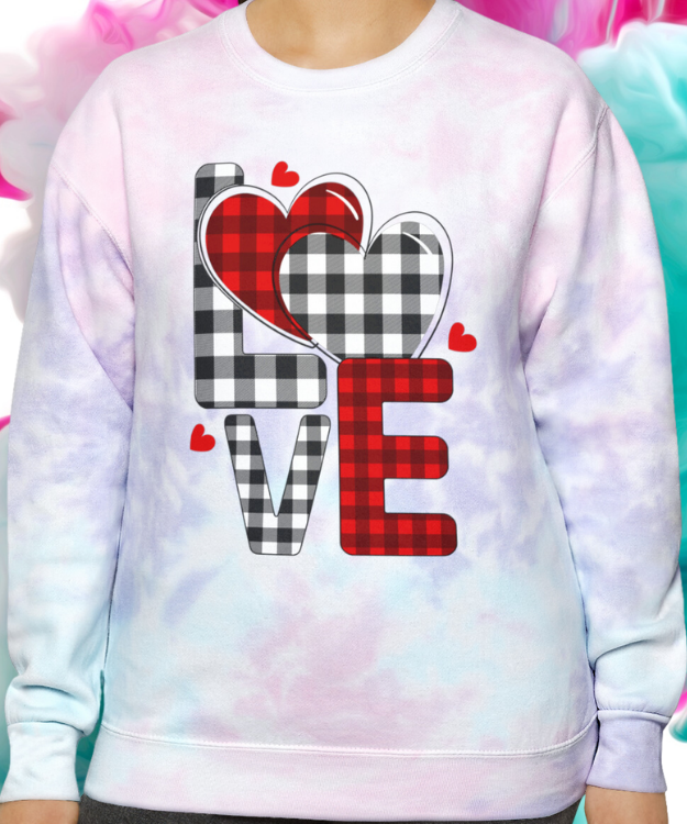 Unisex Valentine Tie-Dye Sweatshirt